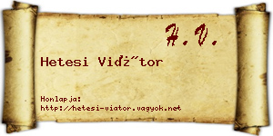 Hetesi Viátor névjegykártya
